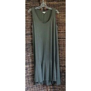 Caslon Sleeveless Midi Tank Dress Medium Green Tiered Modal Minimalist Capsule
